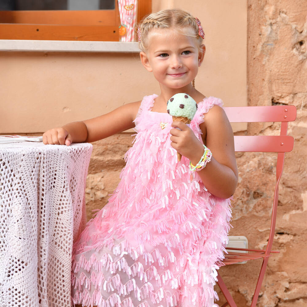 Angel's Face-Платье с пайетками на бретелях розовое для девочек | Childrensalon Outlet