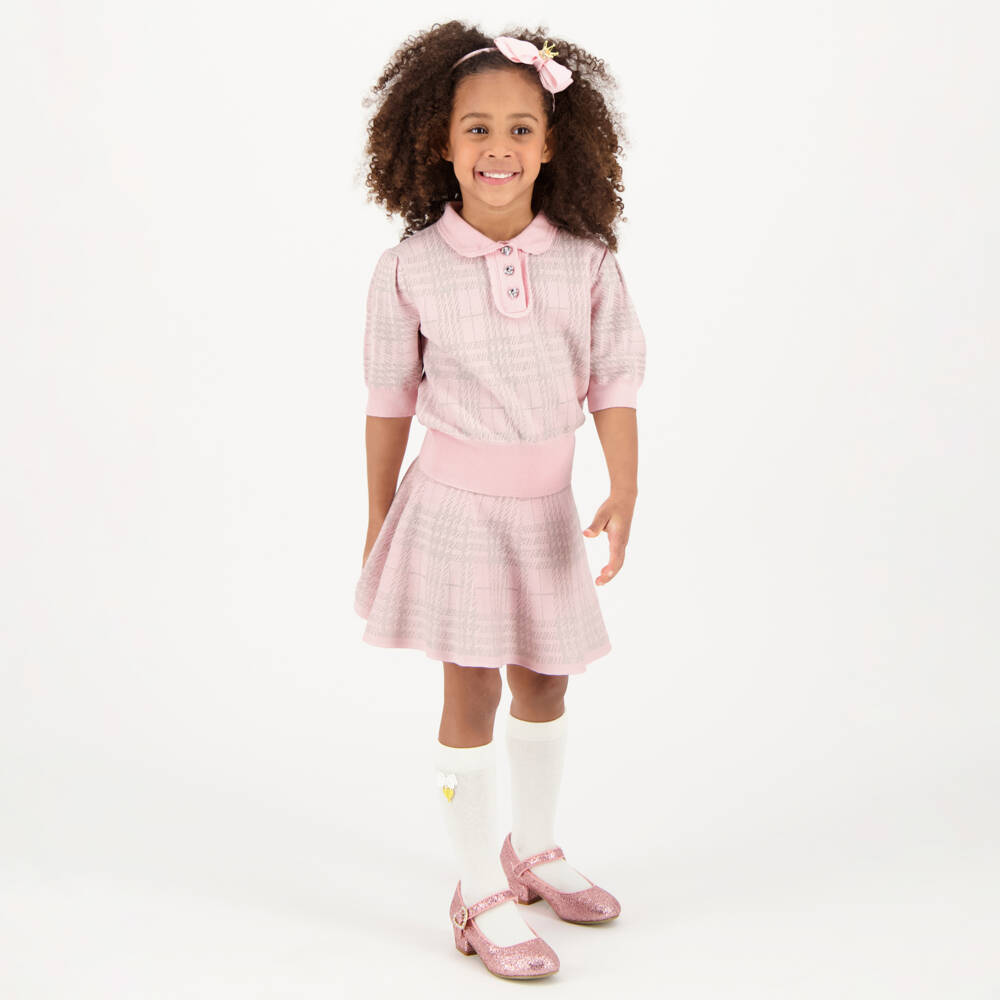 Angel's Face-Girls Pink Sparkle Check Outfit | Childrensalon Outlet