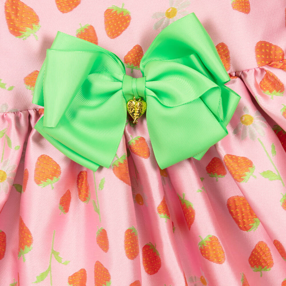 Angel's Face-Girls Pink Strawberry Jacquard Dress | Childrensalon Outlet