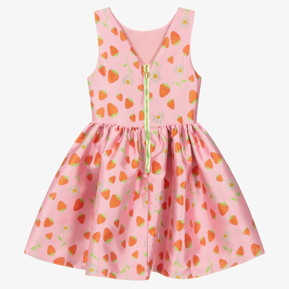 Angel's Face-Girls Pink Strawberry Jacquard Dress | Childrensalon Outlet