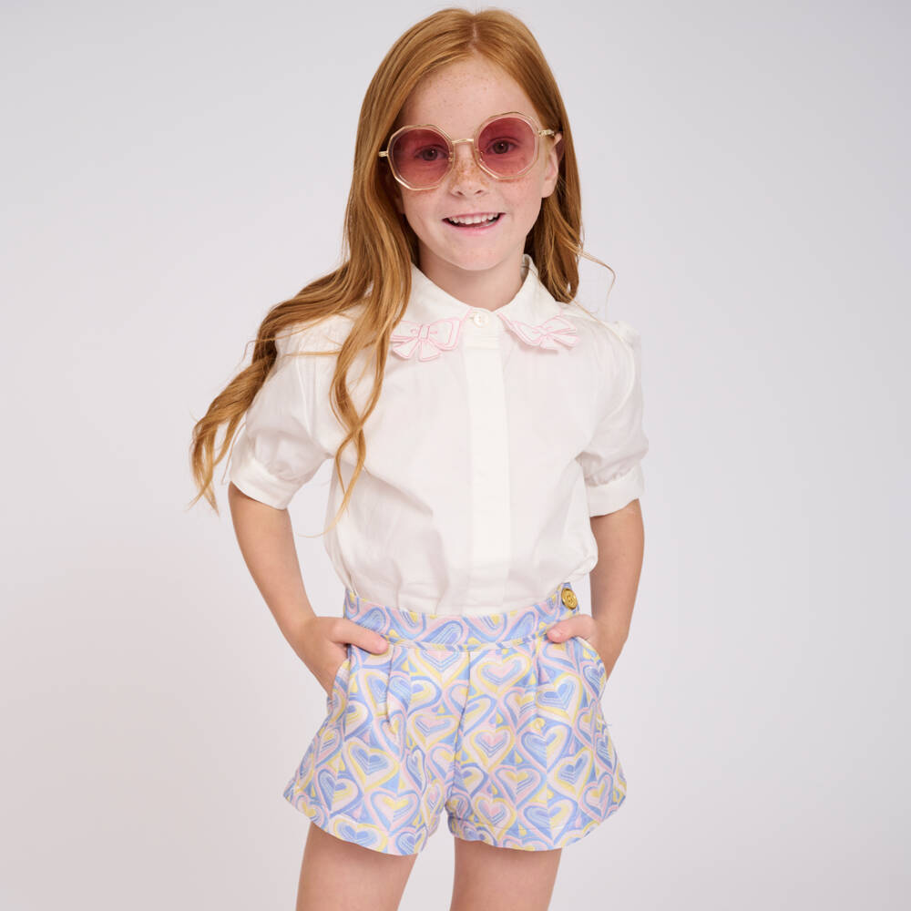 Angel's Face-Girls Pink Trim Cotton Blouse | Childrensalon Outlet