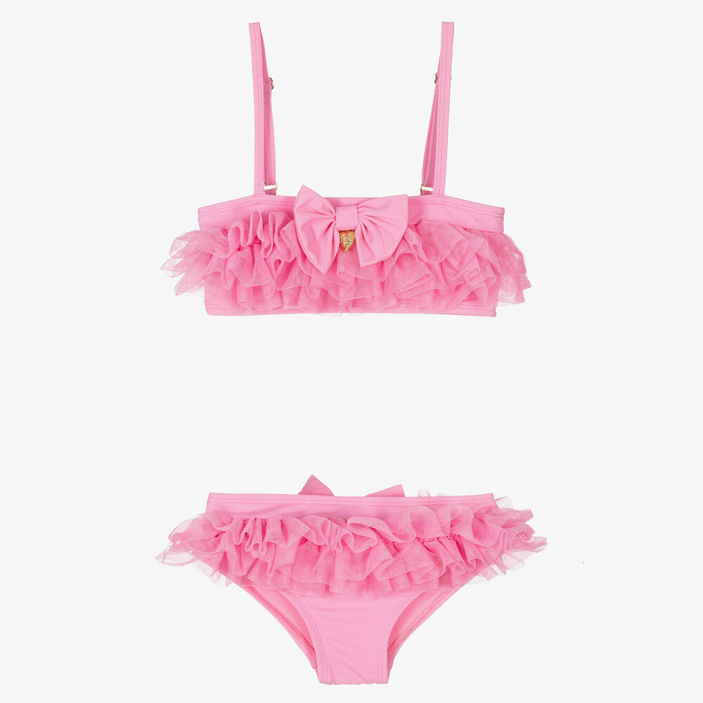 Angel's Face - Bikini rose volants en tulle fille | Childrensalon