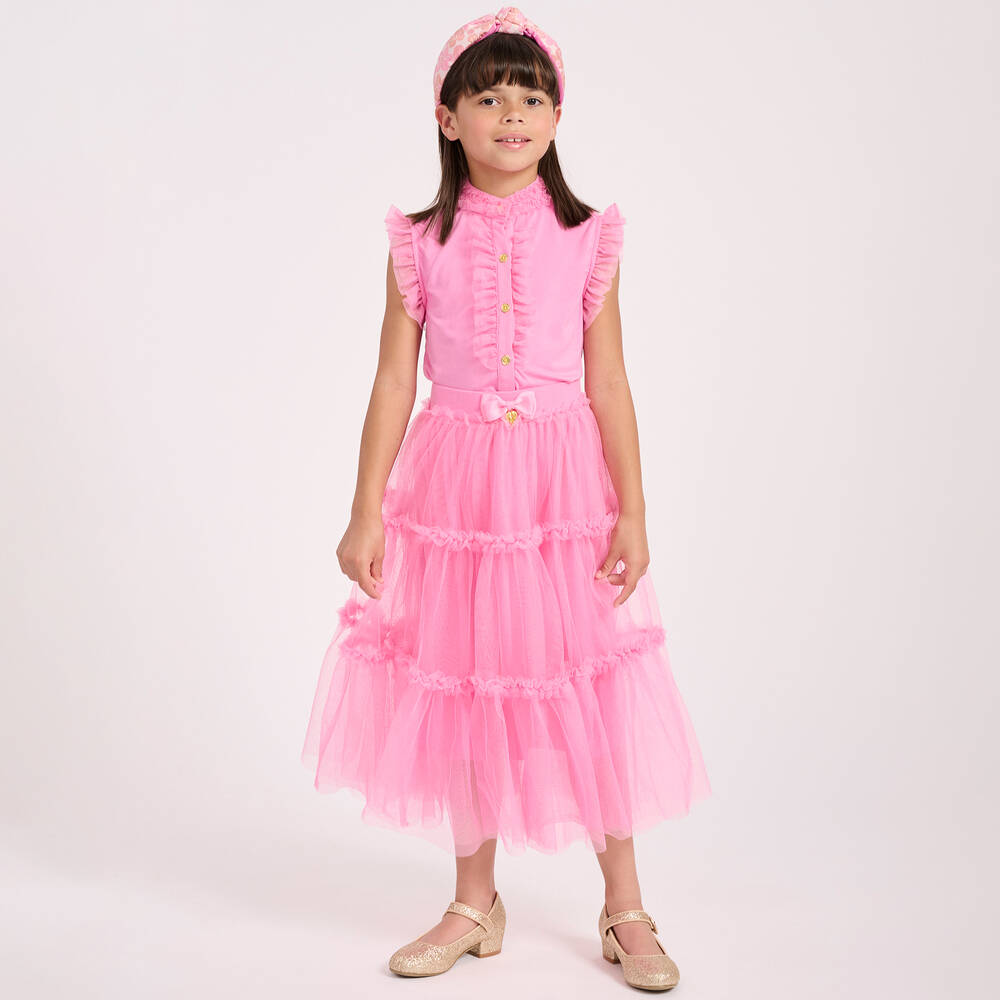 Angel's Face-Розовая юбка миди из тюля | Childrensalon Outlet