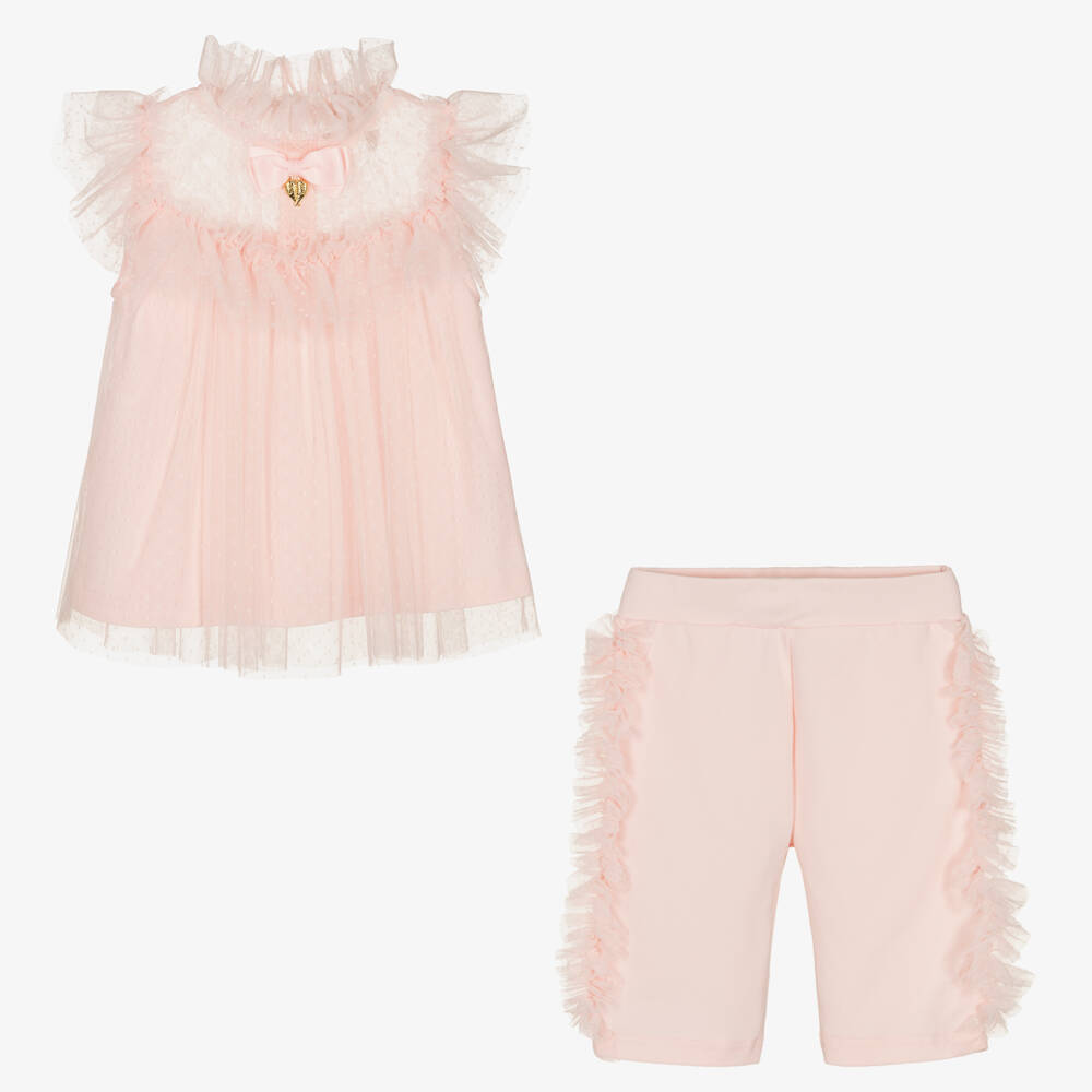 Angel's Face-Girls Pink Tulle Shorts Set | Childrensalon Outlet
