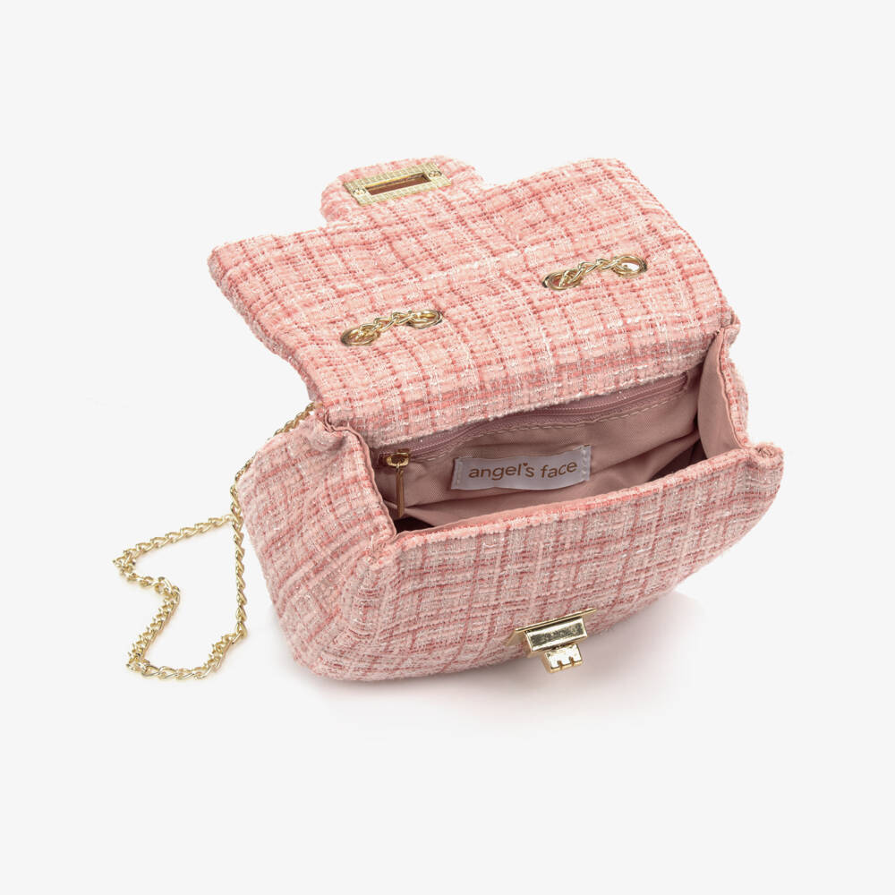 Angel's Face-Girls Pink Tweed Bag (16cm) | Childrensalon Outlet