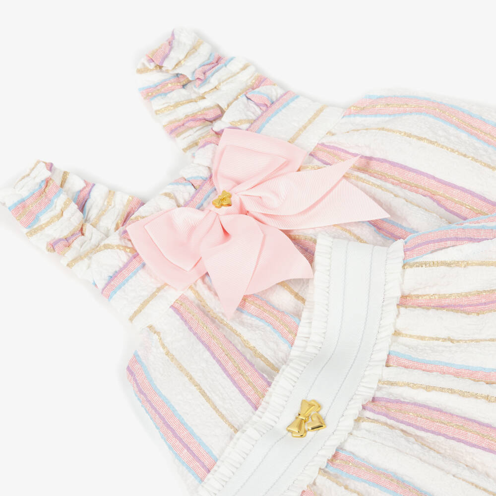 Angel's Face-Girls Pink & White Stripe Crinkle Shorts Set | Childrensalon Outlet