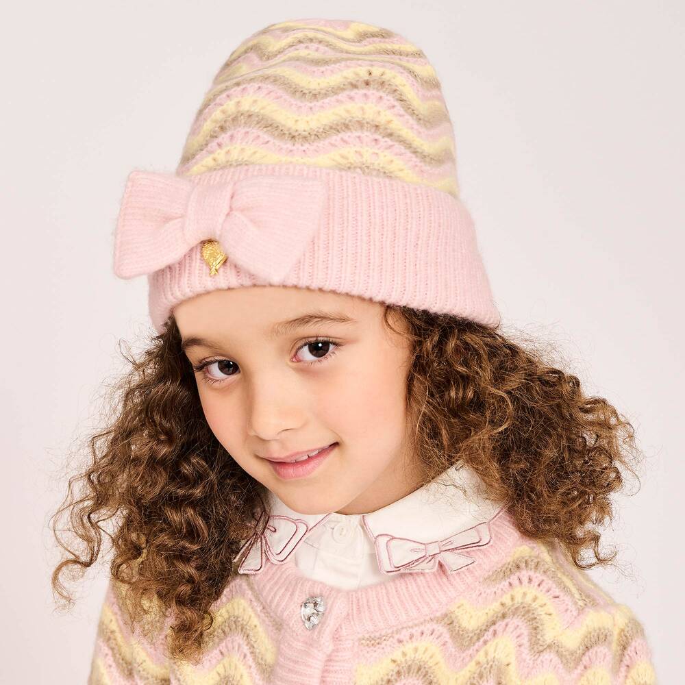 Angel's Face-Girls Pink & Yellow Knit Hat | Childrensalon Outlet