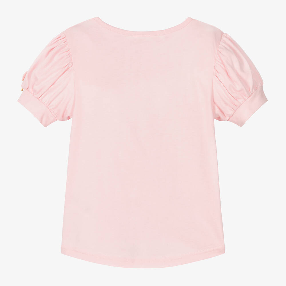 Angel's Face-Розовый топ с желтым сердцем из тюля | Childrensalon Outlet