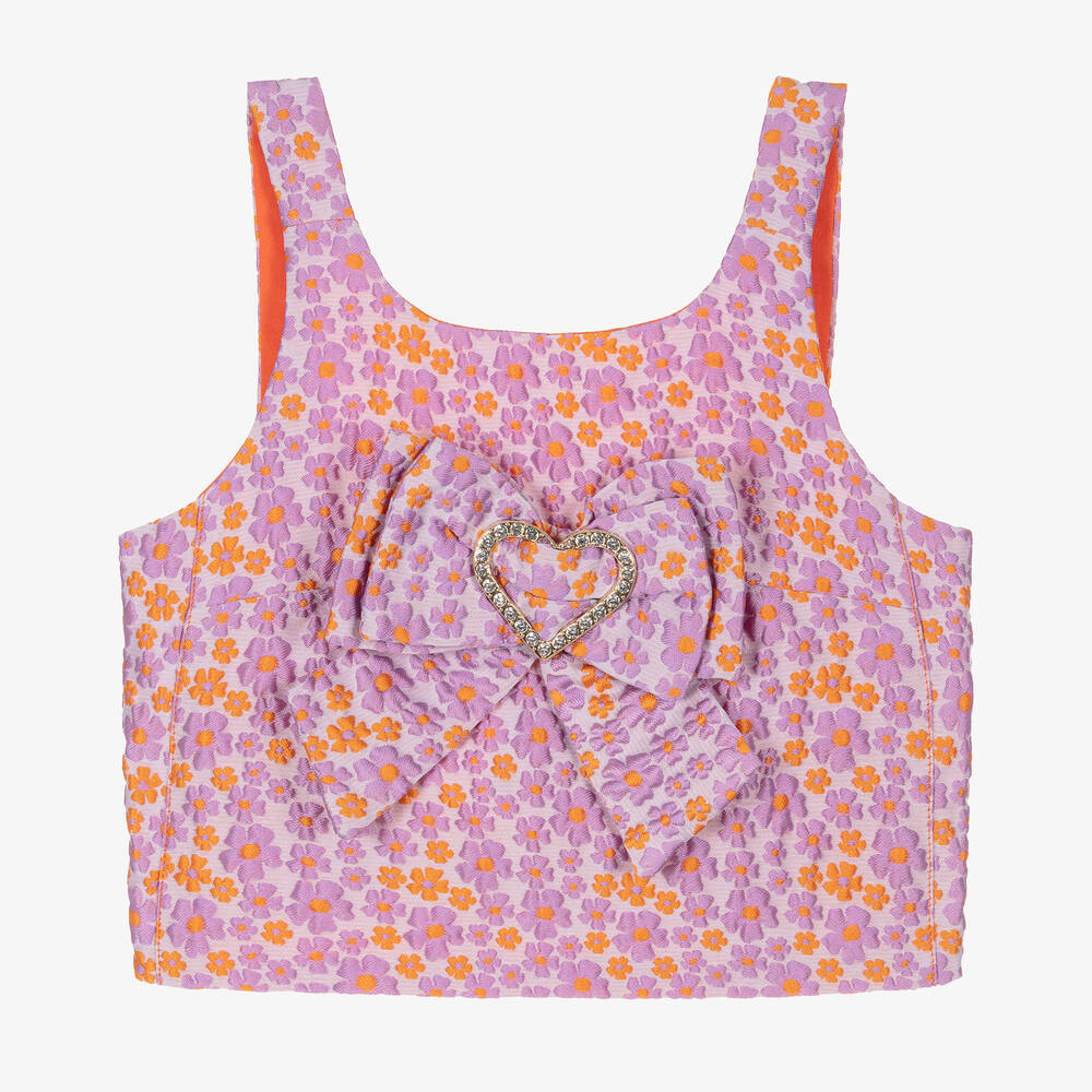 Angel's Face - Фиолетовая укороченная блузка из парчи | Childrensalon