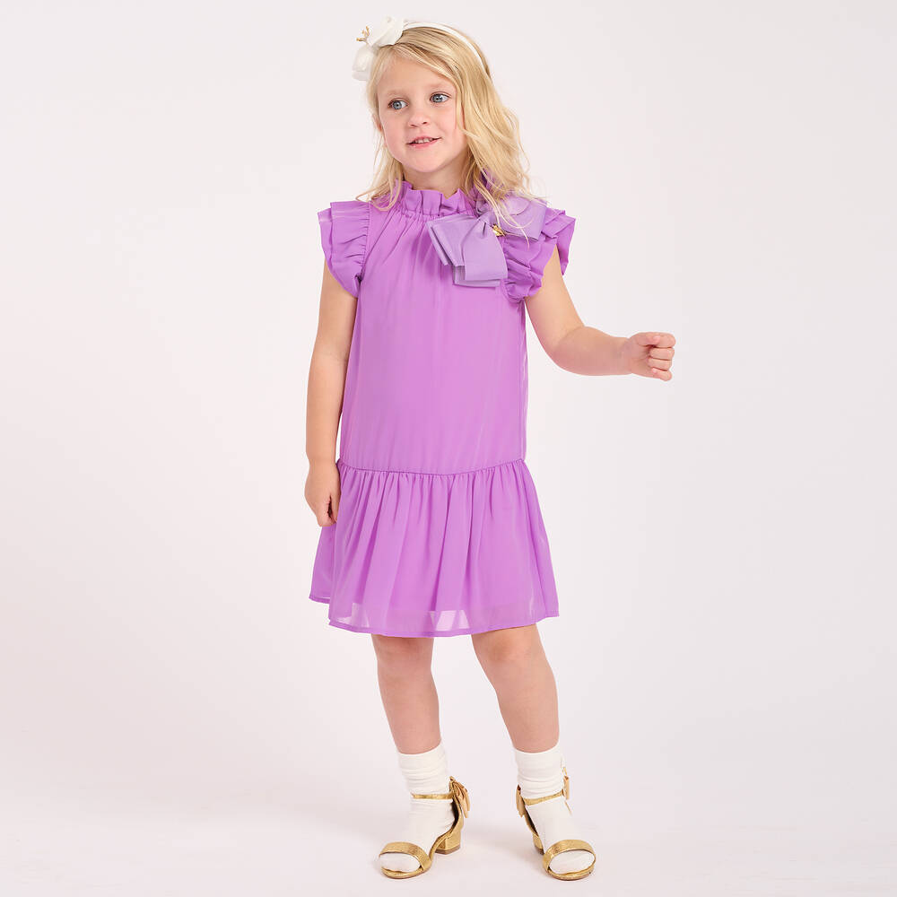 Angel's Face-فستان شيفون لون بنفسجي | Childrensalon Outlet