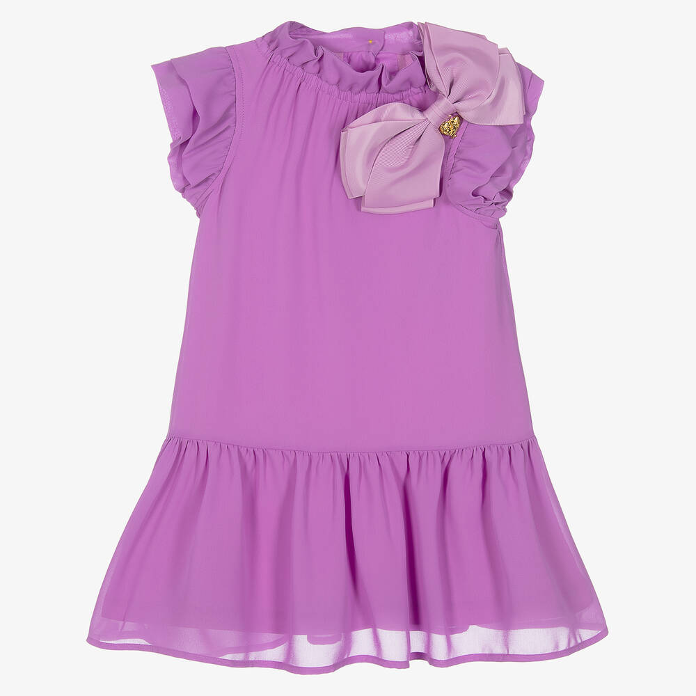 Angel's Face - Robe violette en mousseline fille | Childrensalon