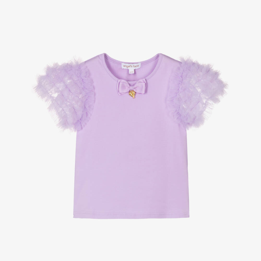 Angel's Face-Girls Purple Cotton &Tulle T-Shirt | Childrensalon Outlet