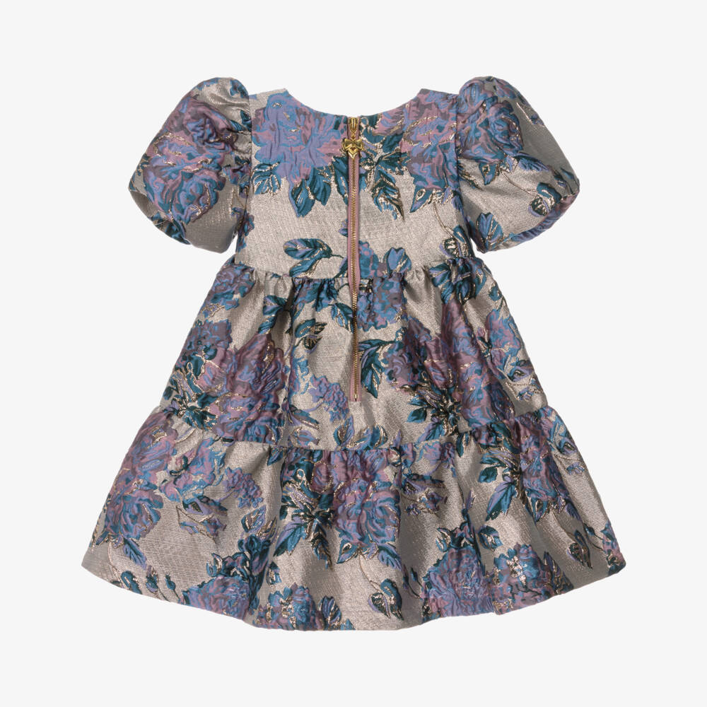 Angel's Face-فستان جاكار أرجواني مزهر للبنات | Childrensalon Outlet