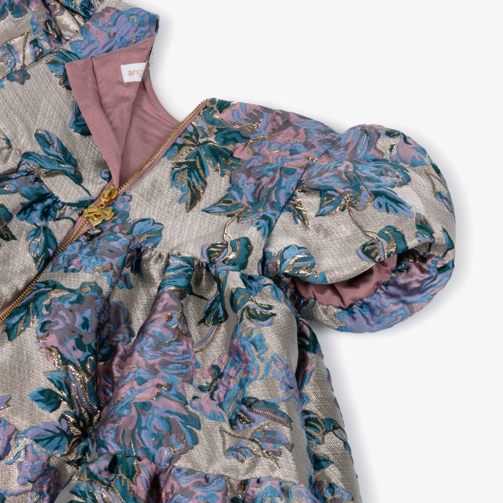 Angel's Face-فستان جاكار أرجواني مزهر للبنات | Childrensalon Outlet