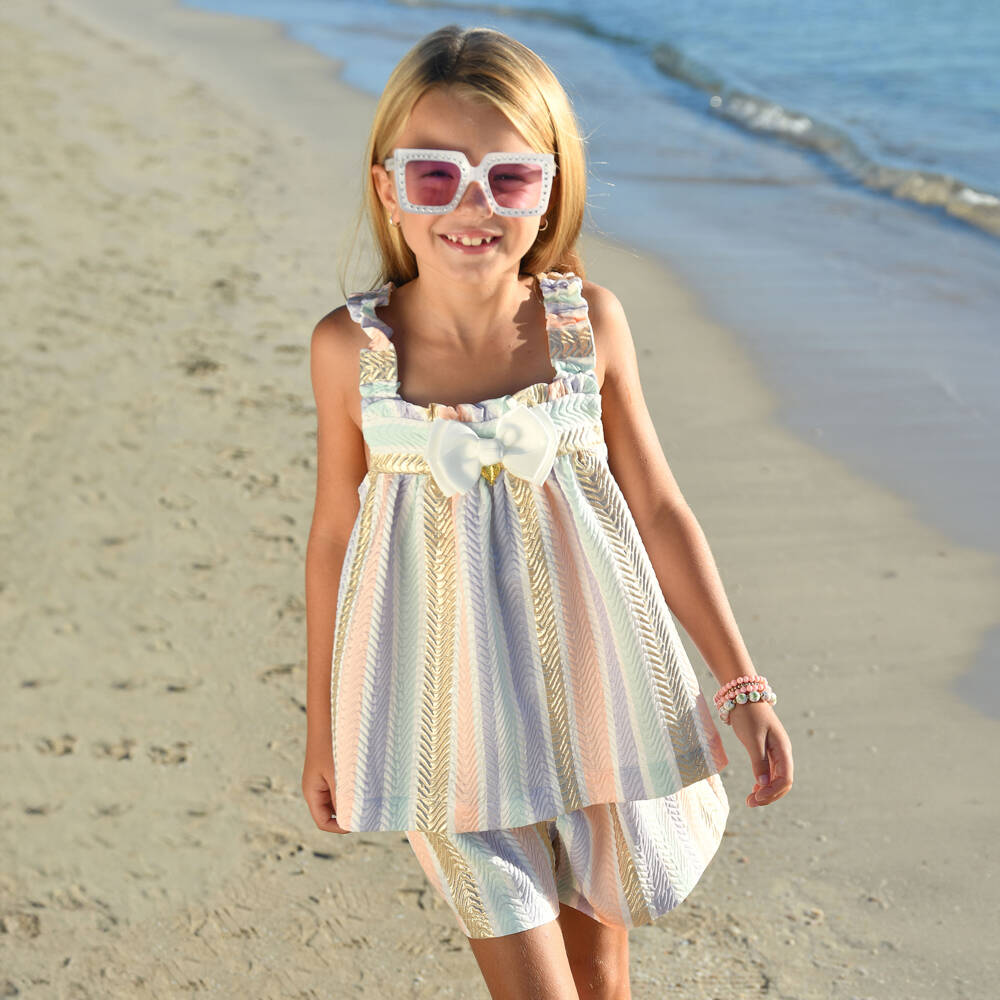 Angel's Face-Girls Rainbow Stripe Jacquard Shorts | Childrensalon Outlet