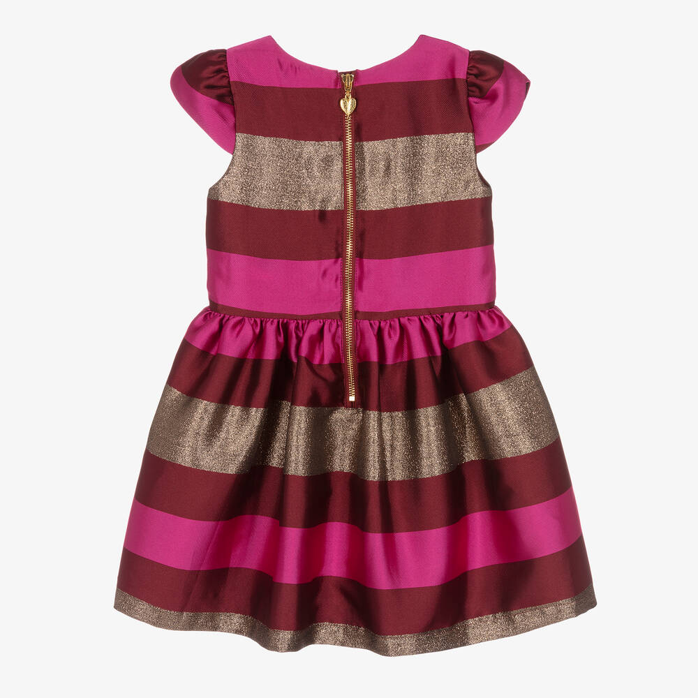 Angel's Face-Girls Red & Gold Striped Satin Dress | Childrensalon Outlet