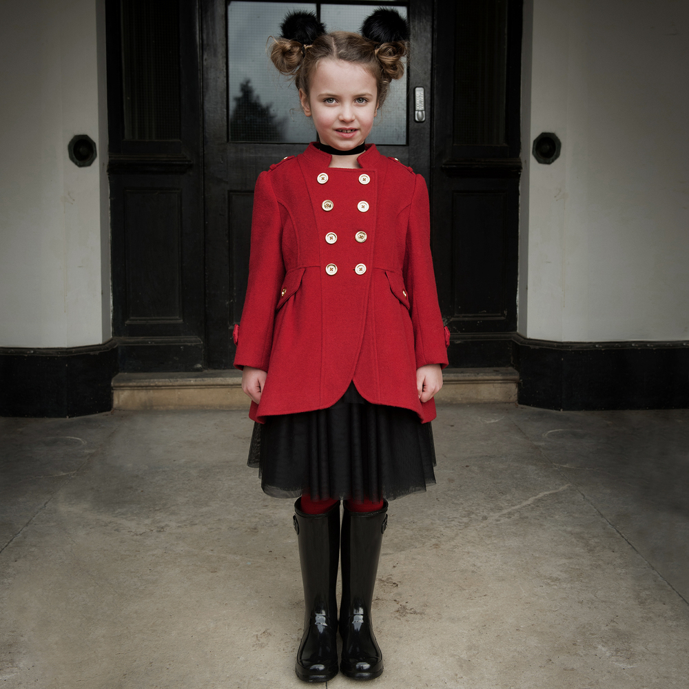 Red discount military coat