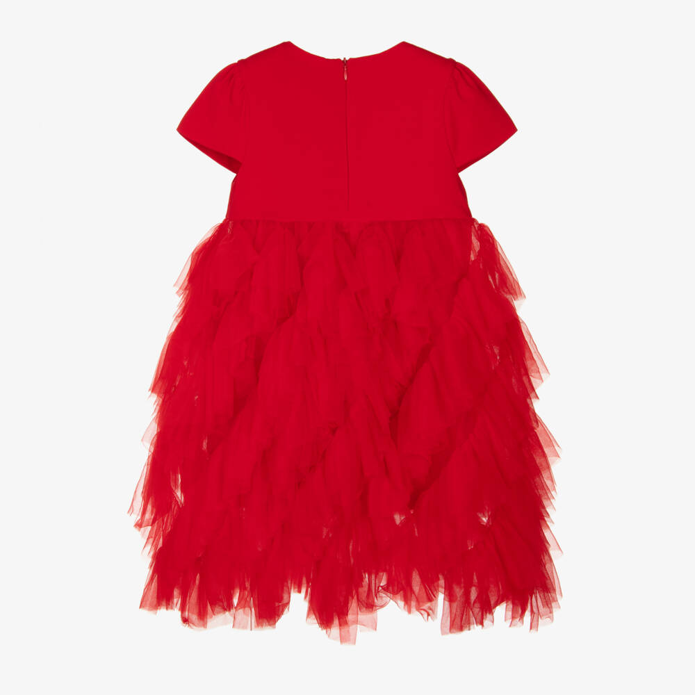 Angel's Face-Girls Red Ruffle Tulle Dress | Childrensalon Outlet