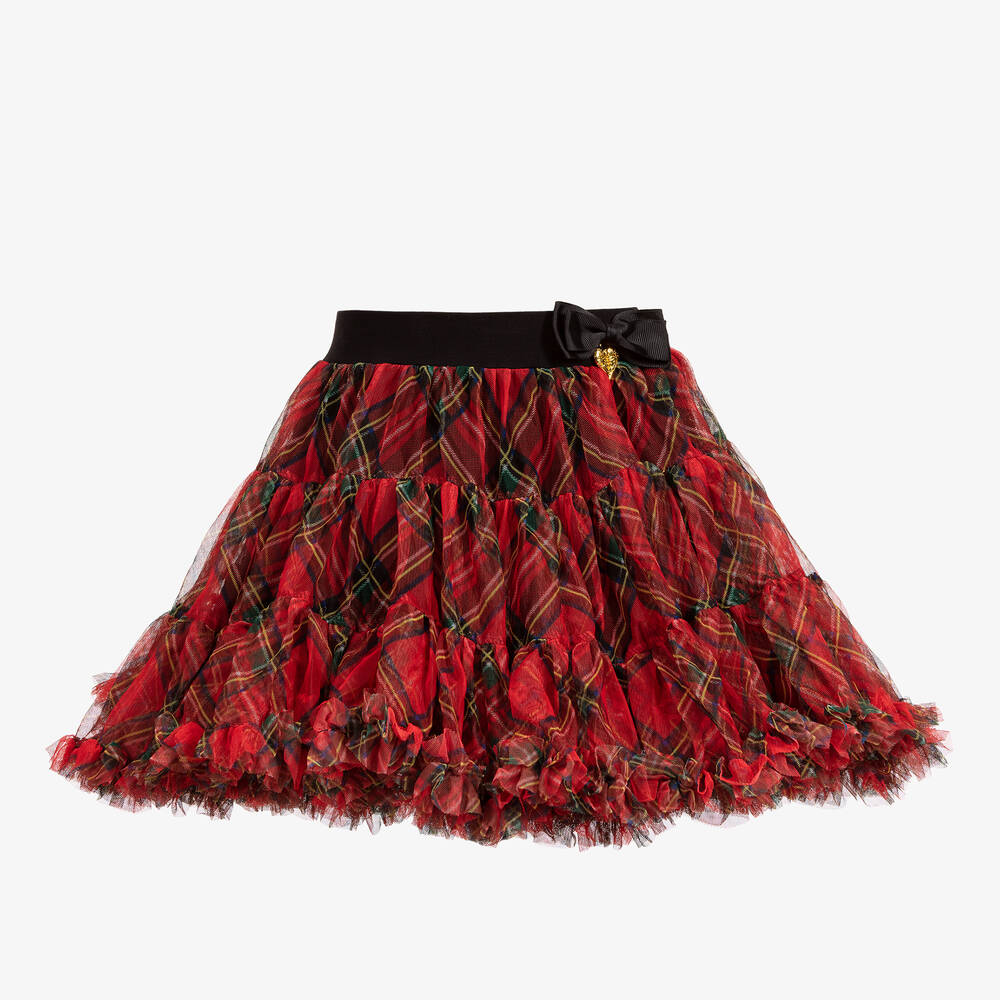 Angel's Face - Girls Red Tartan Tutu Skirt | Childrensalon
