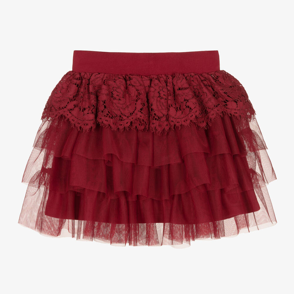 Angel's Face-Girls Red Tulle & Lace Trim Tutu Skirt | Childrensalon Outlet
