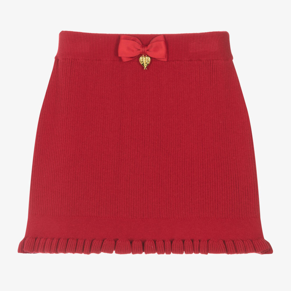 Angel's Face-Girls Ribbed Red Bow Skirt | Childrensalon Outlet