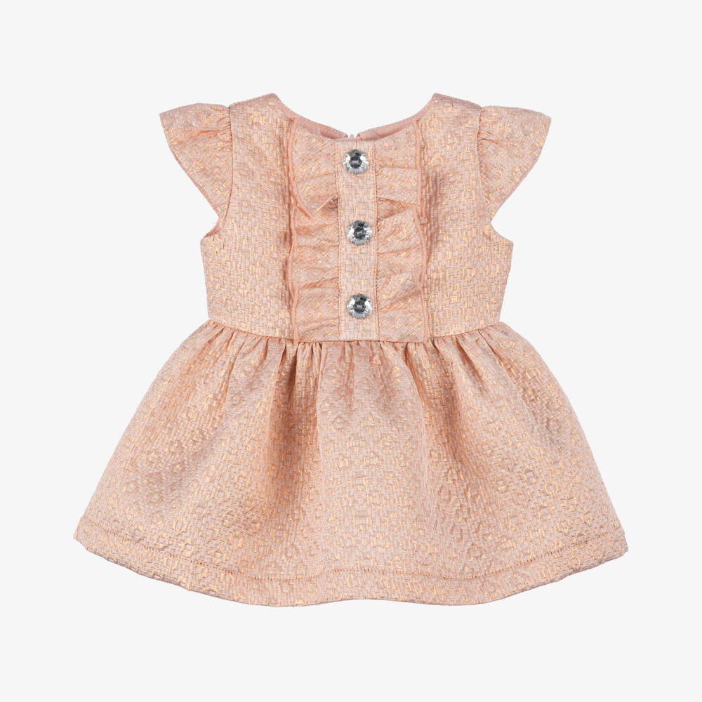 Angel's Face-Girls Rose Gold Jacquard Gown | Childrensalon Outlet