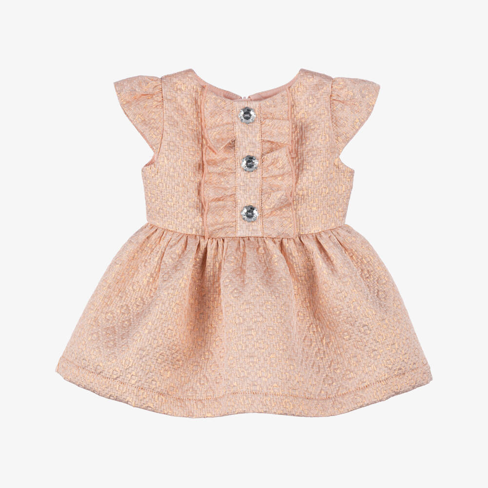 Angel's Face-Girls Rose Gold Jacquard Gown | Childrensalon Outlet