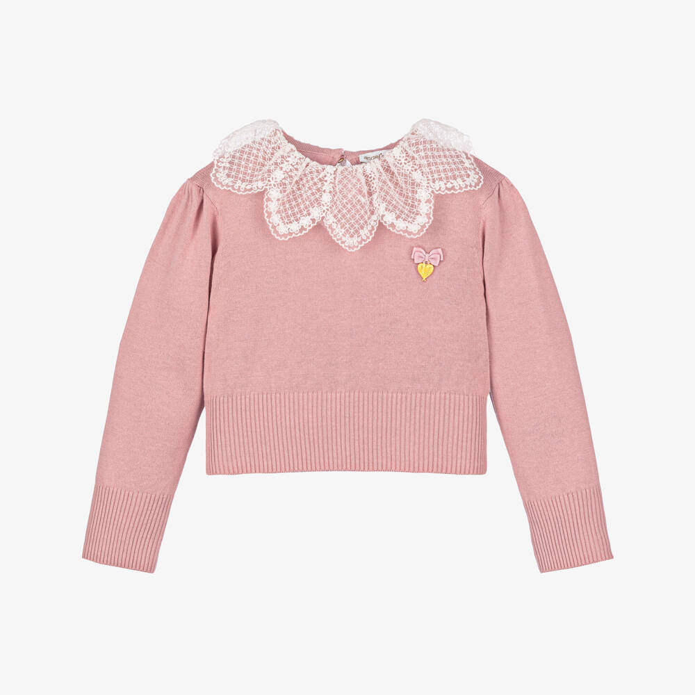 Angel's Face-Girls Rose Lace Collar Jumper | Childrensalon Outlet