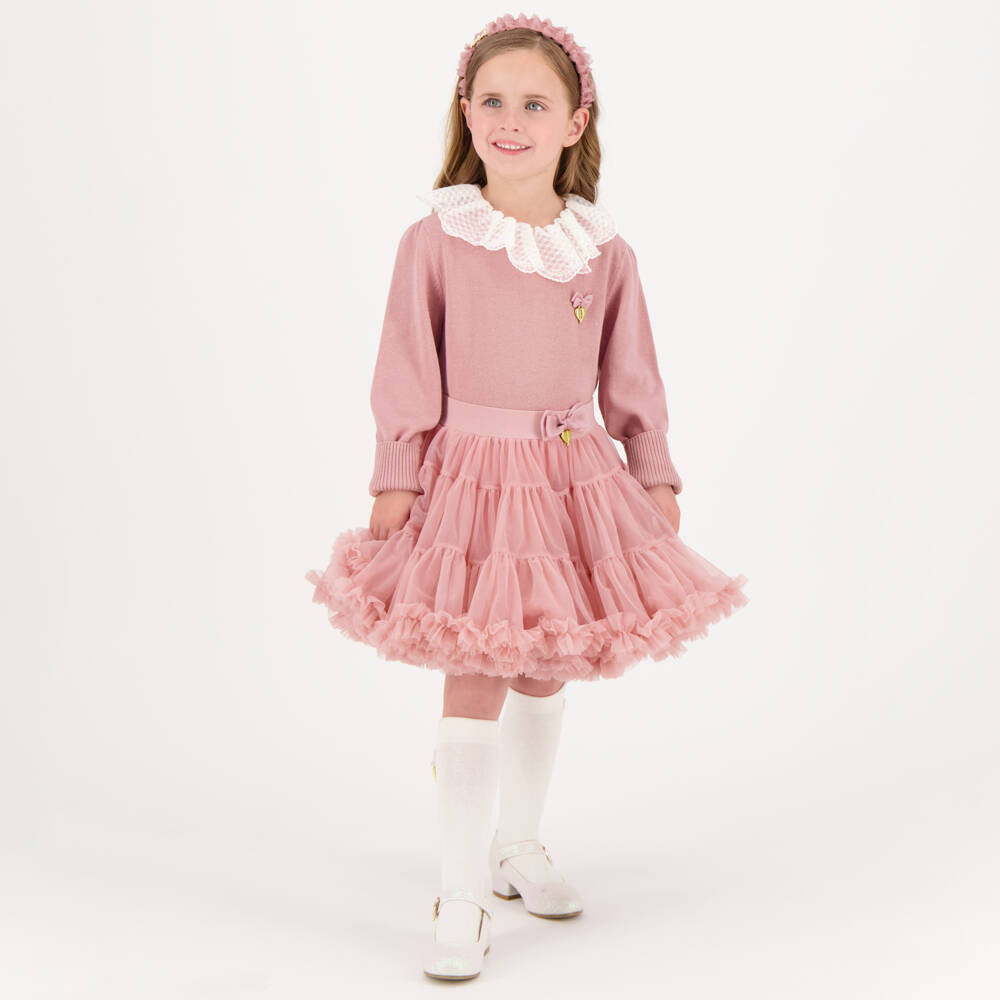 Angel's Face-Girls Rose Lace Collar Jumper | Childrensalon Outlet