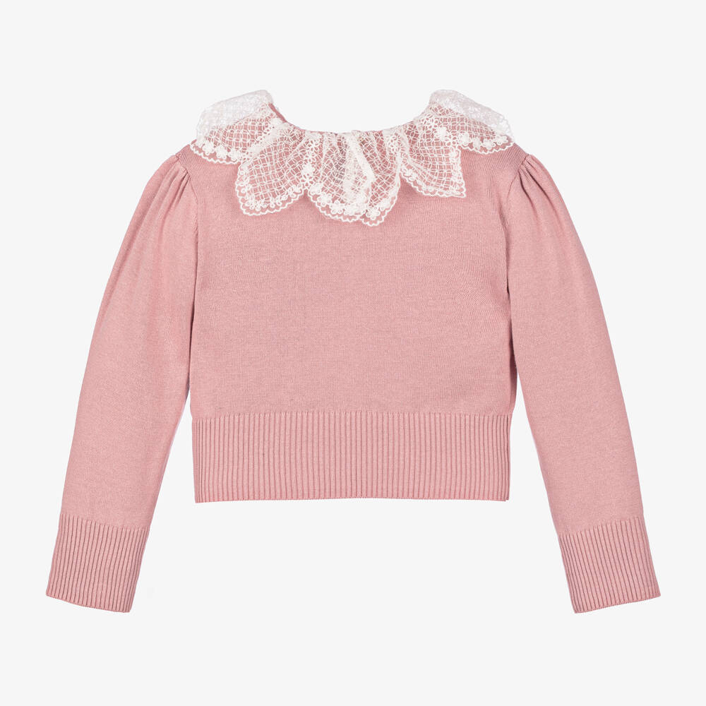 Angel's Face-Girls Rose Lace Collar Jumper | Childrensalon Outlet