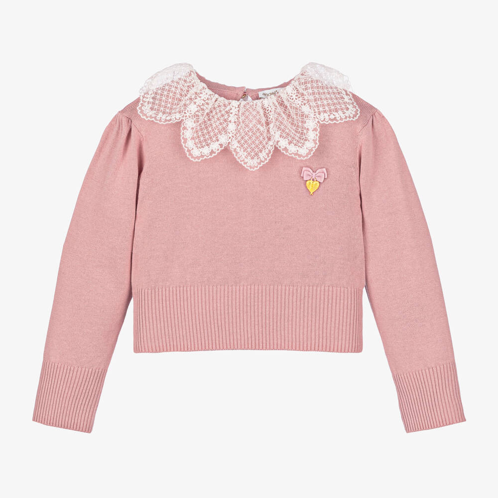 Angel's Face-Girls Rose Lace Collar Jumper | Childrensalon Outlet