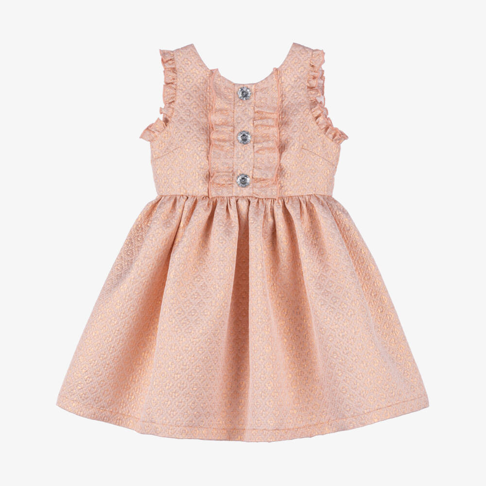 Angel's Face-Girls Rose-Tinted Jacquard Gown | Childrensalon Outlet