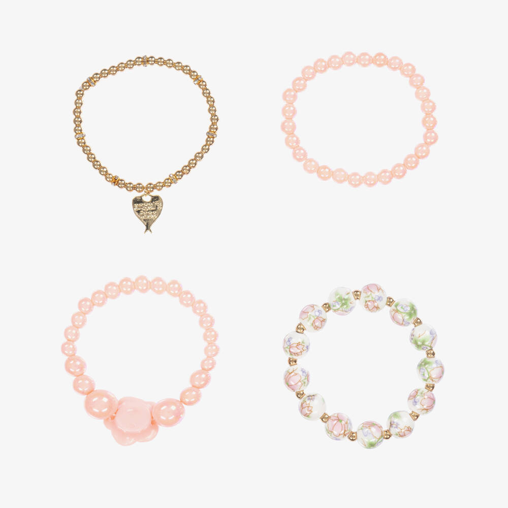 Angel's Face-Girls Rosy & Golden Bead Bangles | Childrensalon Outlet