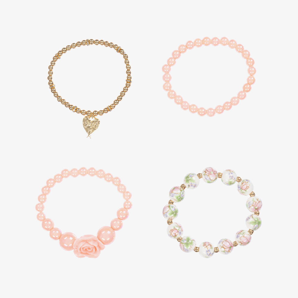 Angel's Face-Girls Rosy & Golden Bead Bangles | Childrensalon Outlet