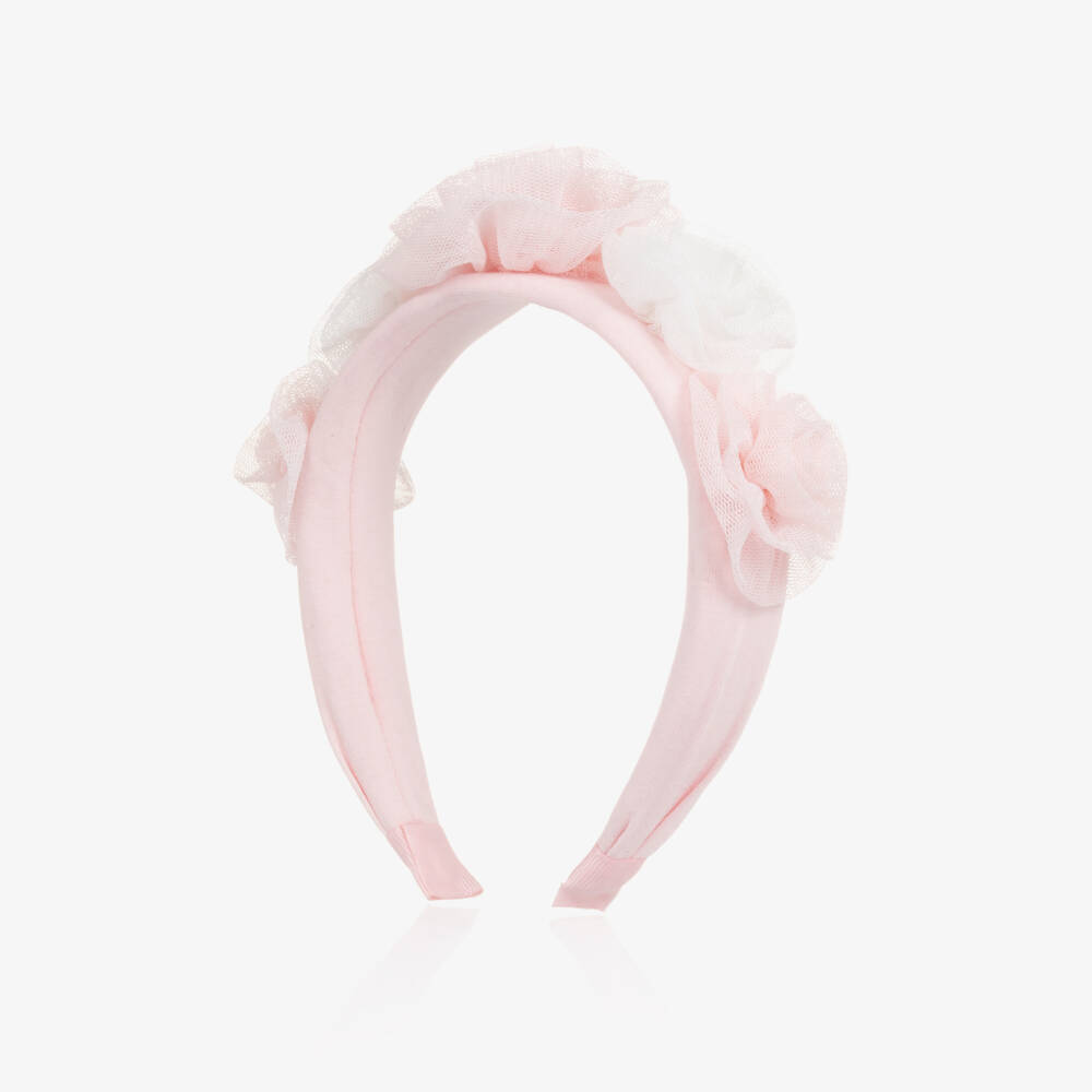 Angel's Face-Girls Rosy Tulle Floral Headband | Childrensalon Outlet