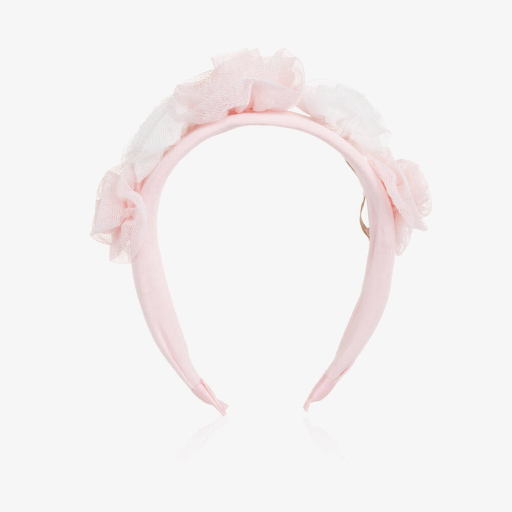 Angel's Face-Girls Rosy Tulle Floral Headband | Childrensalon Outlet