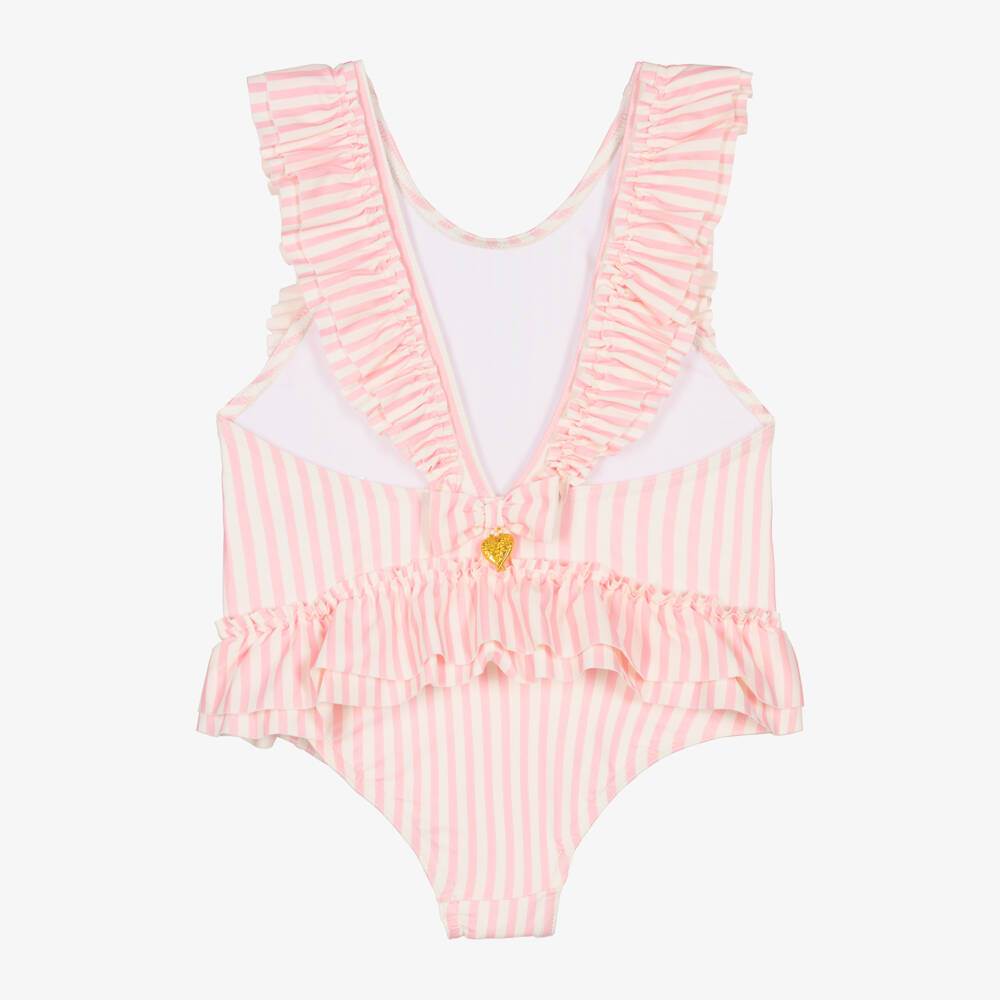 Angel's Face-Girls Ruffle Stripe Swimsuit UPF 50+ | Childrensalon Outlet
