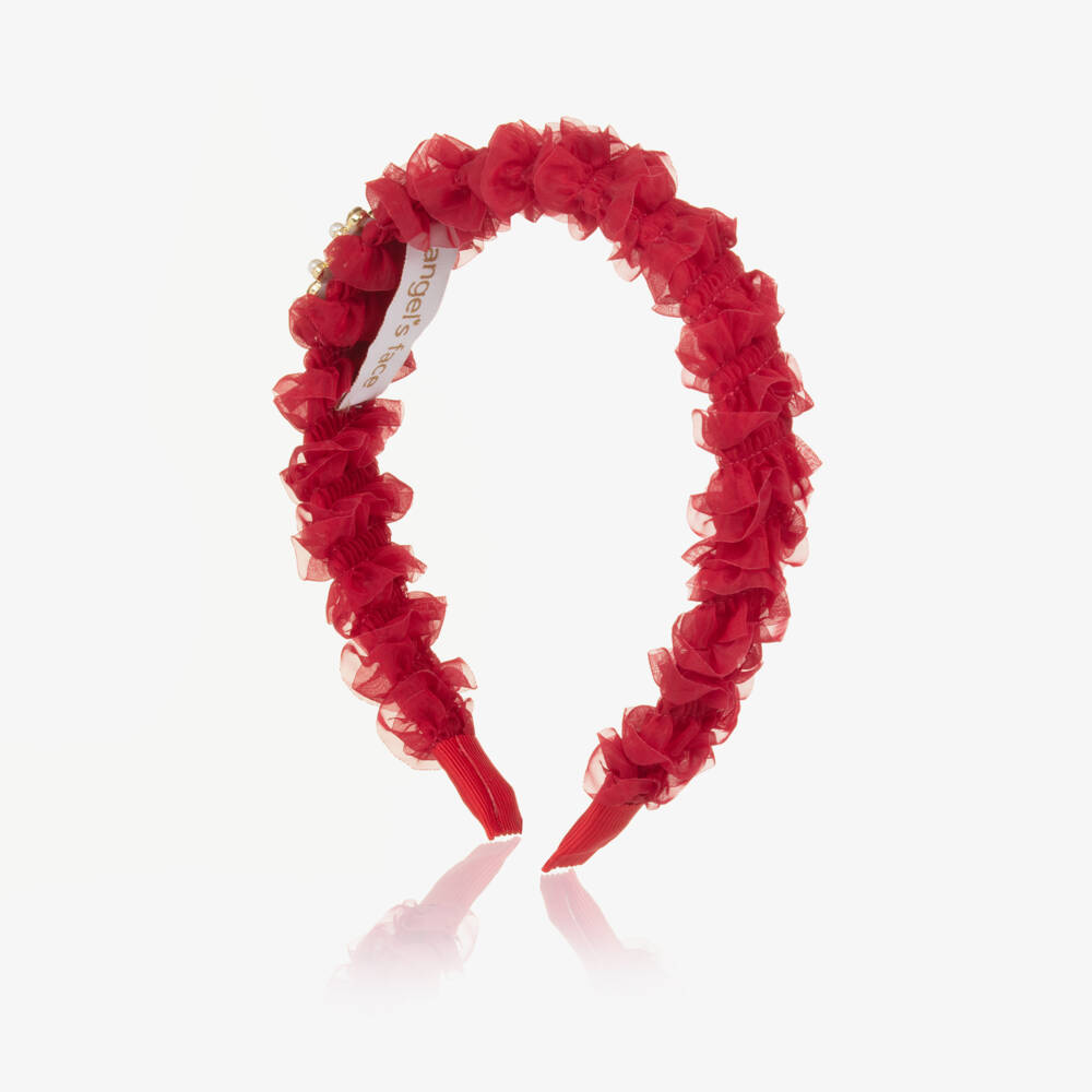 Angel's Face-Аксессуар для волос с алыми рюшами для девочек | Childrensalon Outlet