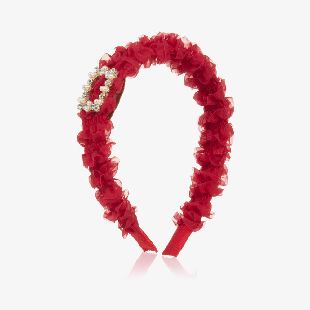 Angel's Face-Girls Scarlet Ruffle Headpiece | Childrensalon Outlet