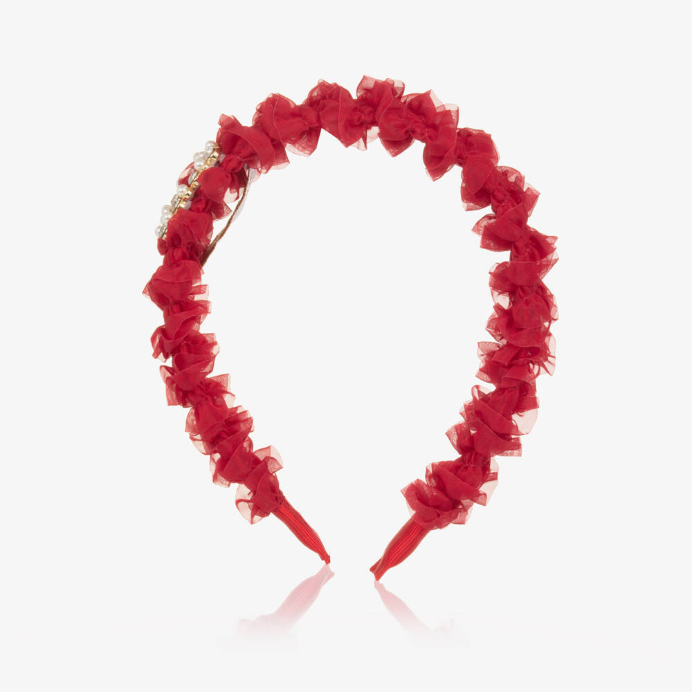 Angel's Face-Аксессуар для волос с алыми рюшами для девочек | Childrensalon Outlet