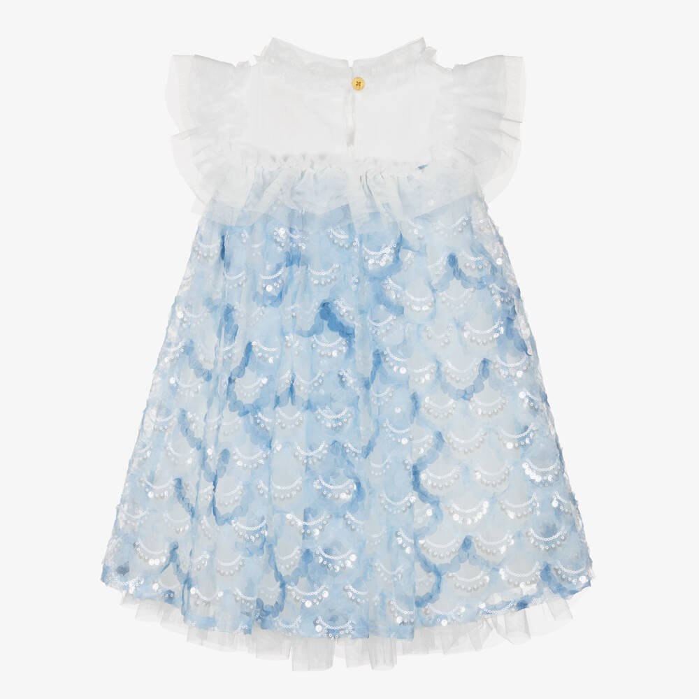 Angel's Face-Girls Shimmering Blue Tulle Gown | Childrensalon Outlet
