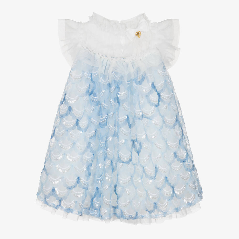 Angel's Face-فستان تول أزرق لامع للبنات | Childrensalon Outlet