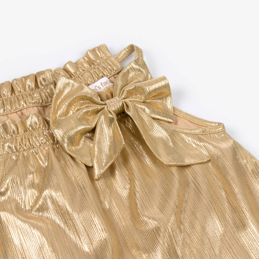 Angel's Face-Girls Shimmering Gold Lamé Frock | Childrensalon Outlet
