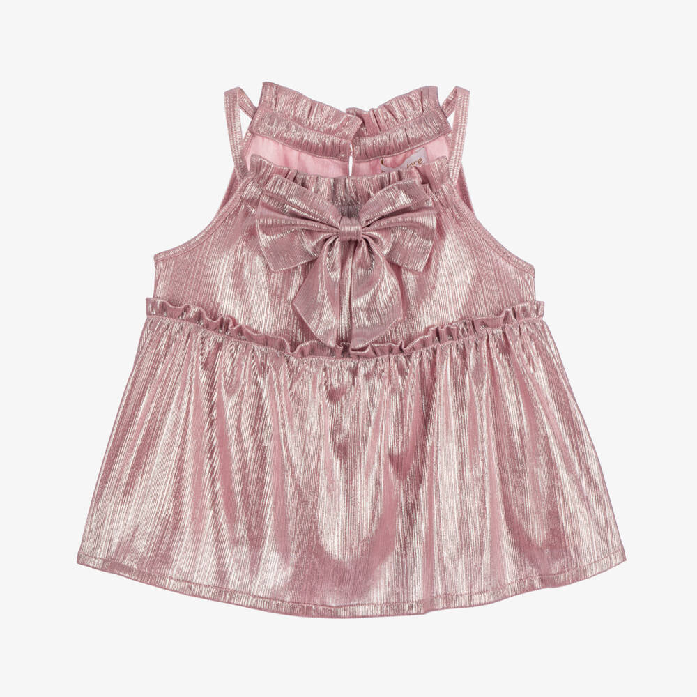 Angel's Face-Girls Shimmering Pink Lamé Blouse | Childrensalon Outlet