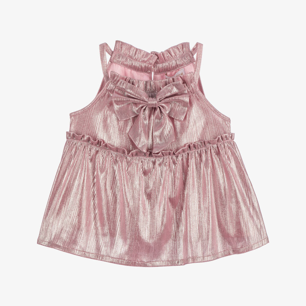 Angel's Face-Girls Shimmering Pink Lamé Blouse | Childrensalon Outlet