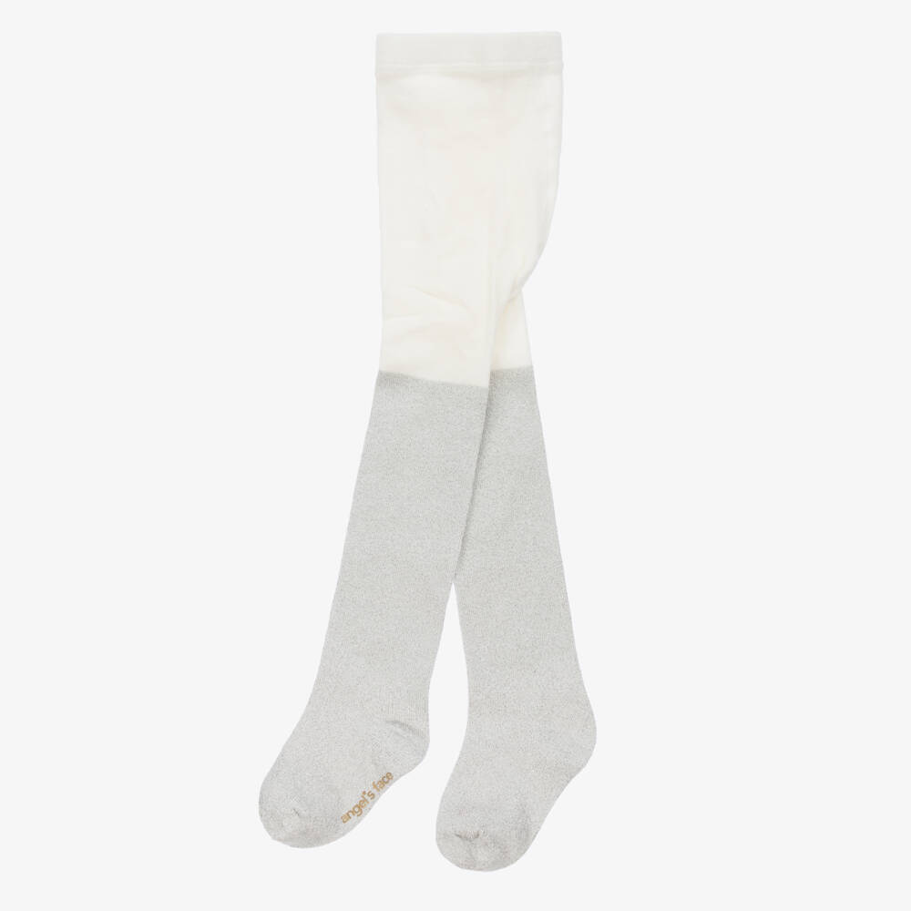 Angel's Face-Серебристые хлопковые колготки с блестками | Childrensalon Outlet