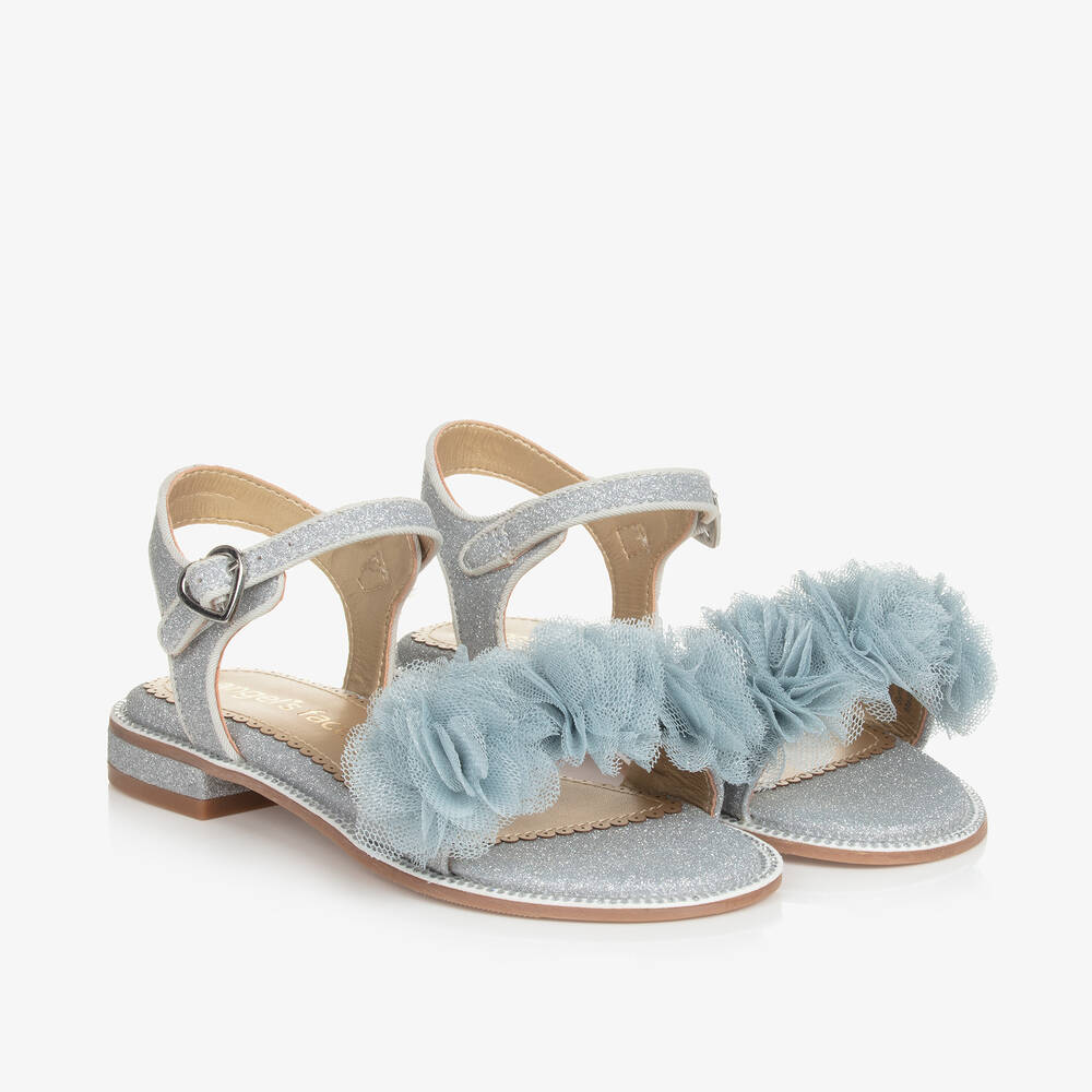 Angel's Face-Girls Silver Glitter & Tulle Sandals | Childrensalon Outlet