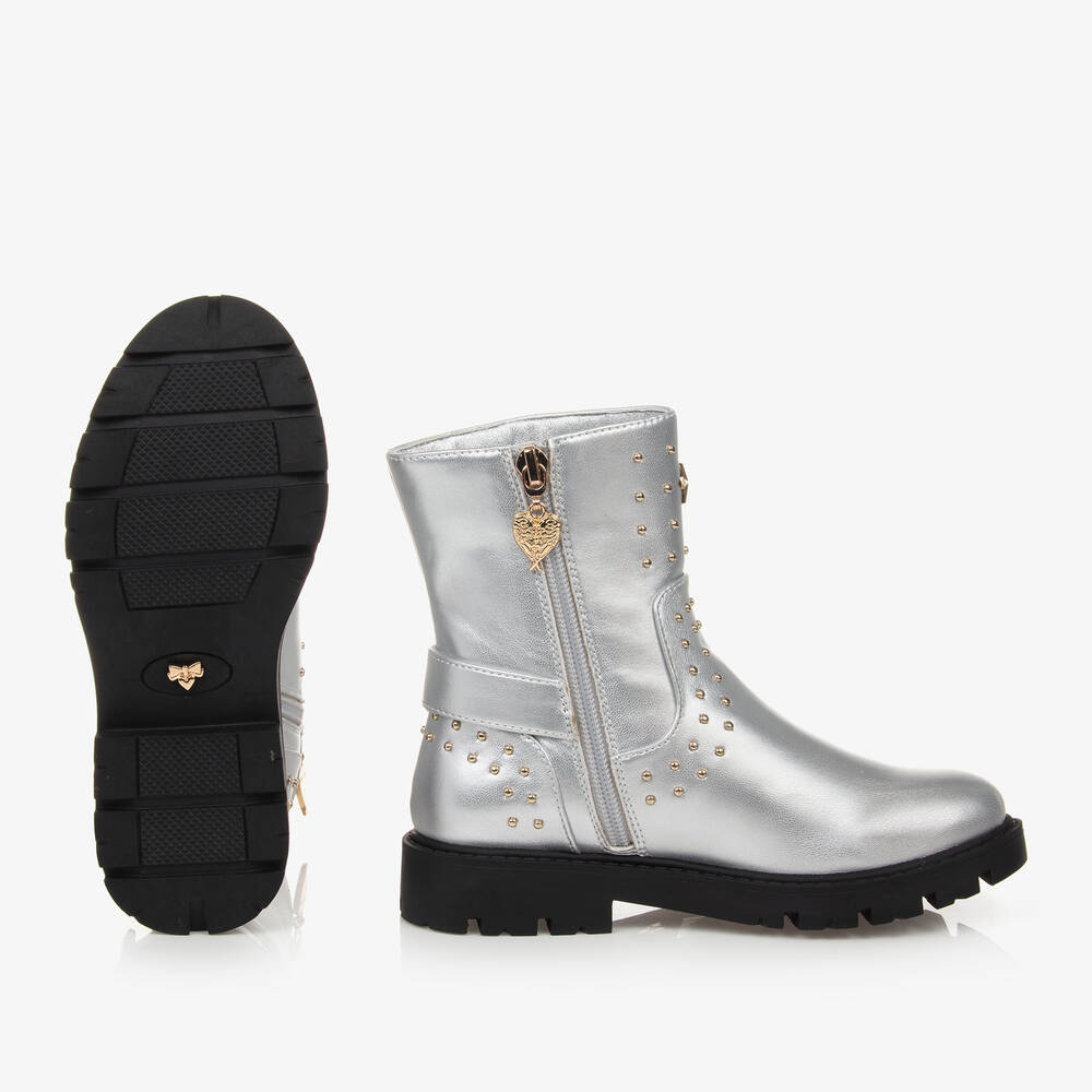 Angel's Face-Girls Silver & Gold Studded Faux Leather Boots | Childrensalon Outlet
