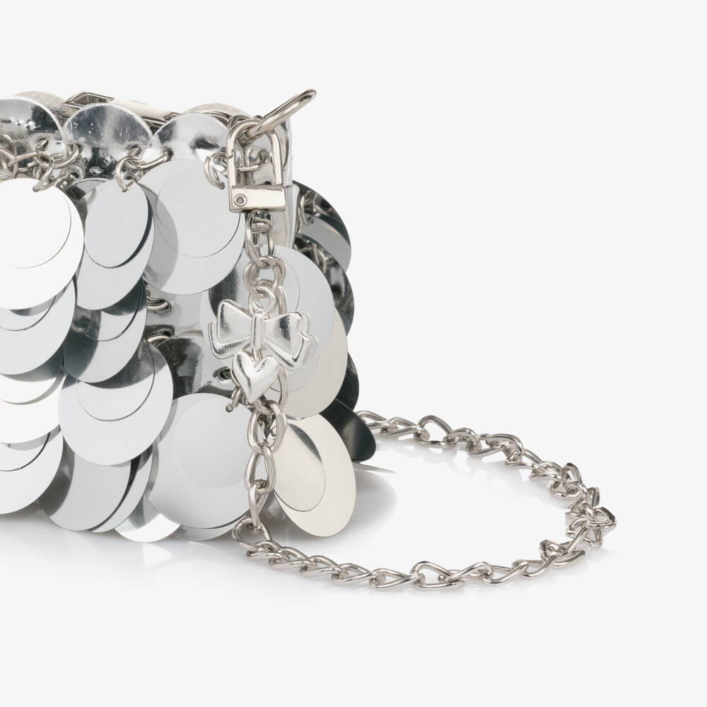 Angel's Face-Girls Silver Sequin Bag (13cm) | Childrensalon Outlet