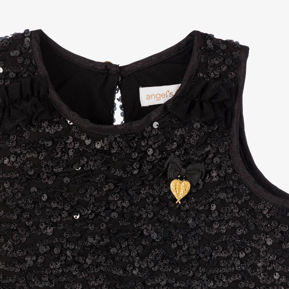 Angel's Face-Girls Sleeveless Sparkle Black Top | Childrensalon Outlet